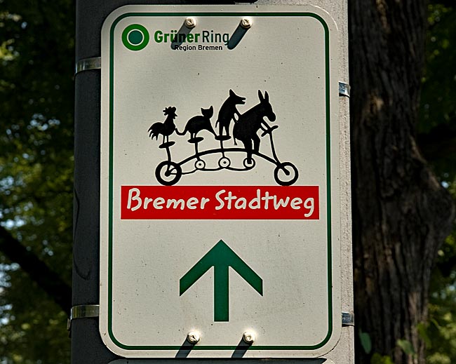 Radfahren in Bremen auf dem Bremer Stadtweg vom Grünen Ring