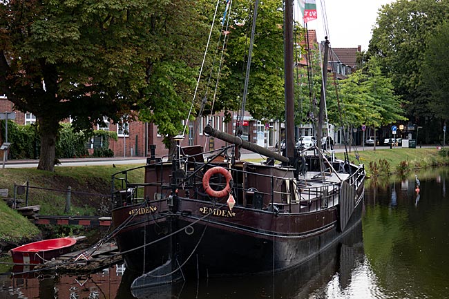Emden in East Frisia - A dutch flat-bottomed ship in one of the city's numerous bodies of water