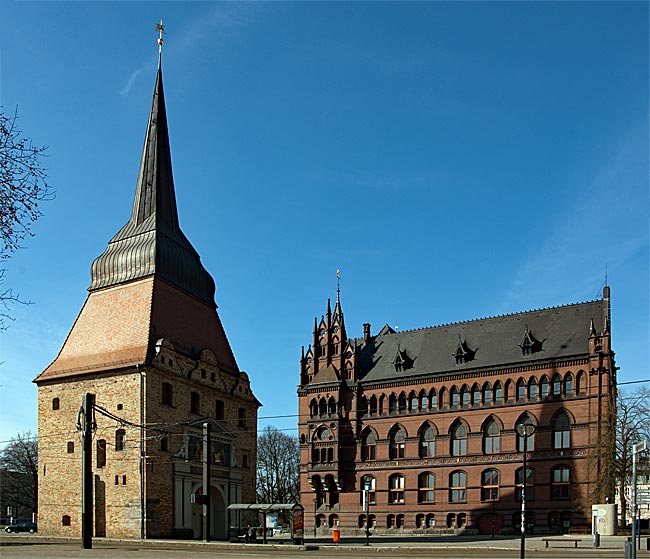 Rostock - View of the Stone Gate and the House of Estates