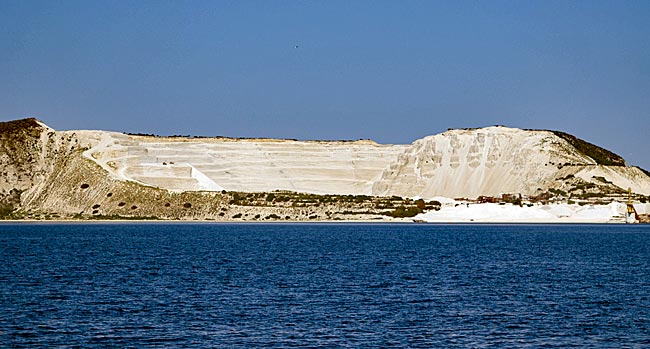 Greece - Pumice mining on the island of Gyali