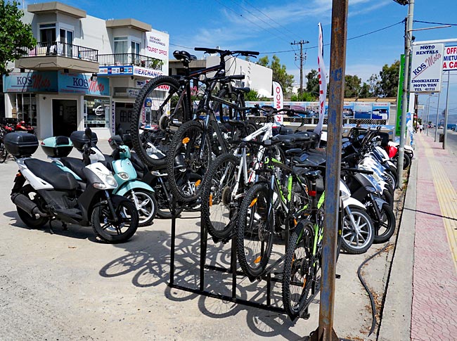 Kos in Greece - Marmari - Vehicle rentals (two and four wheels) along the main road