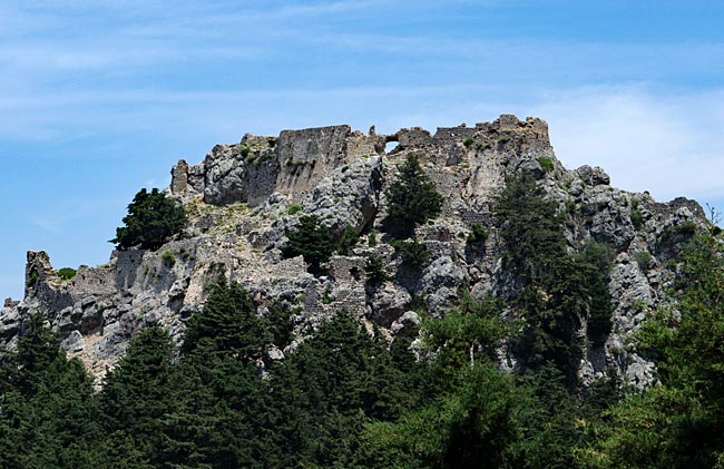 Kos in Greece - Paleo Pyli - Fortress ruins in dizzying height