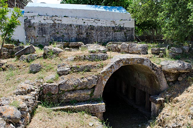 Kos in Greece - Pyli - Burial site of Harmylos with the Byzantine chapel above it