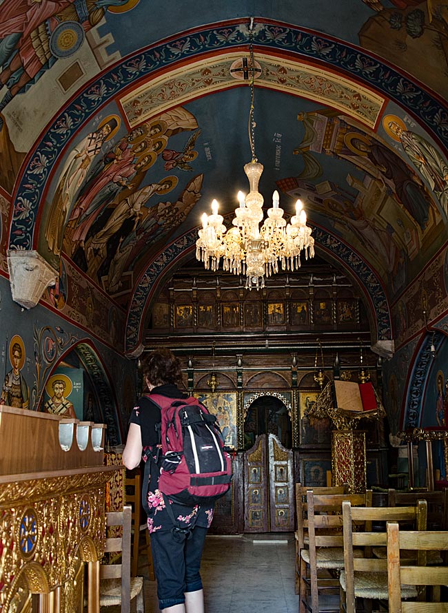 Kos in Greece - Pyli - View of a small chapel in the village square