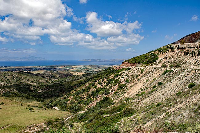 Kos in Greece - Panoramic view on the road from Pyli to Kardamena