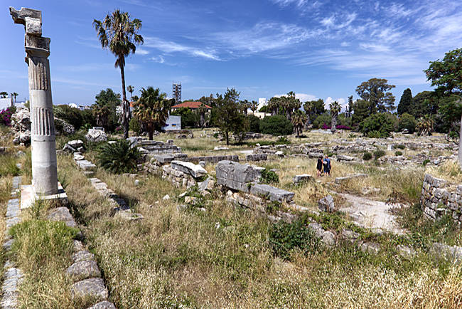 Kos Town in Greece - Two Columns on the Agora