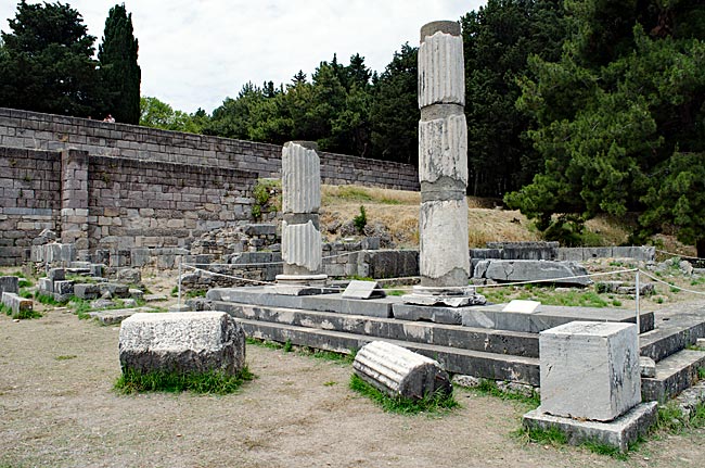 Kos in Greece - Asclepieion - Remains of the Ionic Temple of Asclepius from the 3rd century BC