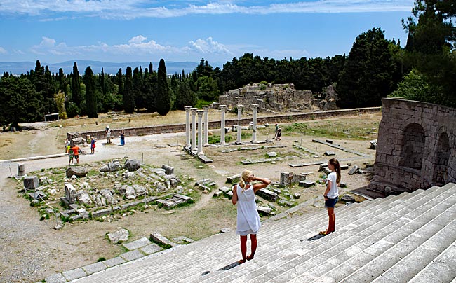 Kos in Greece - Asclepieion - A wide view from the top terrace