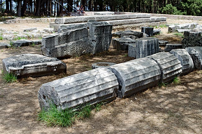 Kos in Greece - Asclepieion - Fragments of the Doric temple