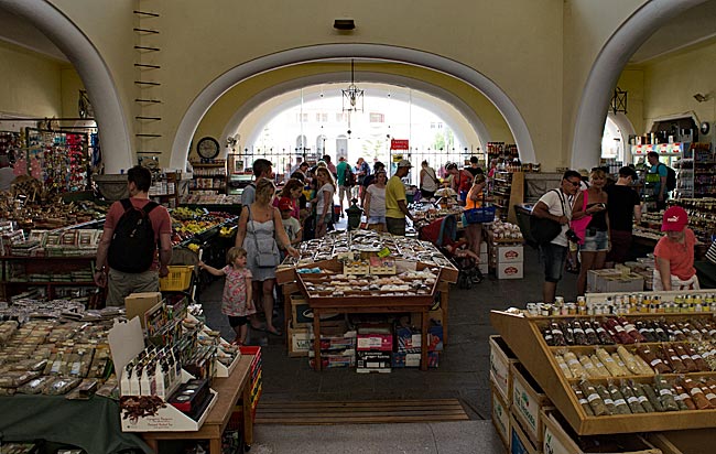 Kos Town in Greece - Sales area in the Market Hall