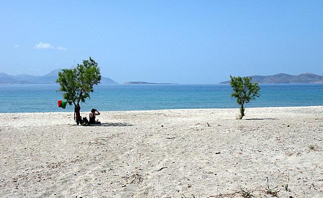 Kos in Greece - View from the beach at Marmari of the offshore islands of Kalymnos, Plati, and Pserimos—popular destinations for boat trips from Kos