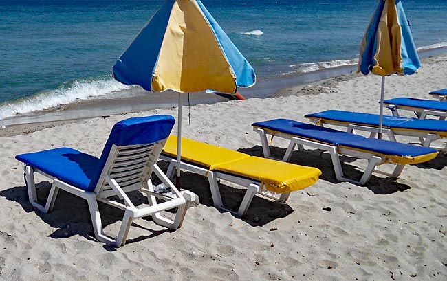 Kos in Greece - sun loungers