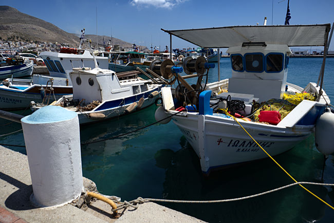 Kalymnos in Greece - Boats in the port of Pothia