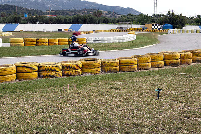 Kos in Greece - GoKart on the connecting road between Tigaki and Marmari