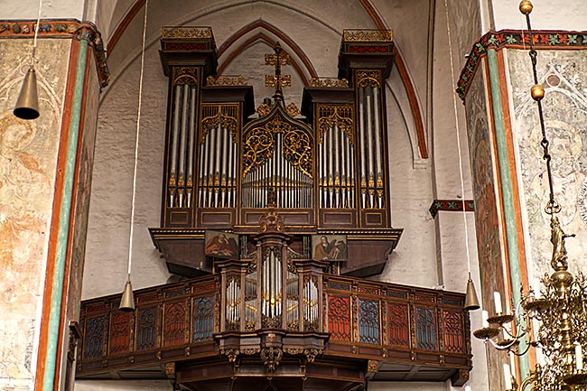 Hansestadt Lübeck - Jacobikirche - Kleine Orgel Stellwagen-Orgel wurde 1636 / 1637 von Friedrich Stellwagen umgebaut (ursprünglich mittelalterliche Orgel 1467). Heute eine der bedeutendsten Orgel Europas