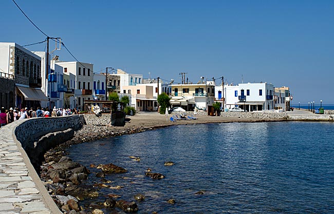 Greece - Nisyros - Promenade with local beach in Mandraki