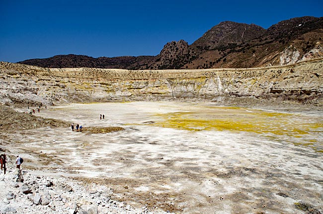 Nisyros in Greece - View into the volcanic crater on Nisyros