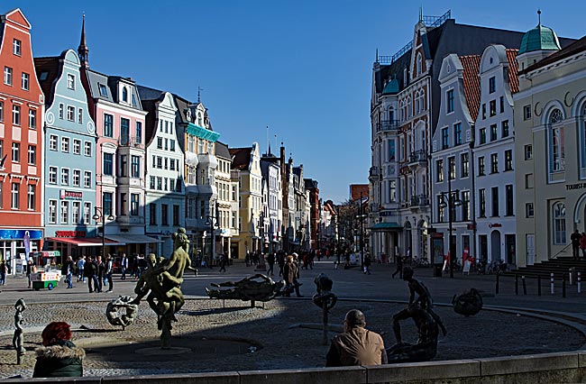 Rostock - View of Kröpeliner Straße from Universitätsplatz