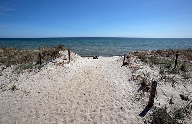 Göhren on Rügen island - Museum ship Luise beach access