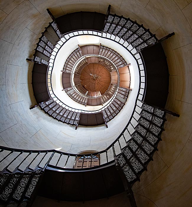 Rügen - Jagdschloss Granitz - Round and round it goes on the spiral staircase in the observation tower