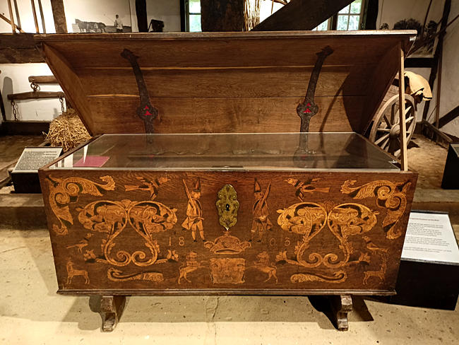 probstei chest with typical dowry from the year 1803 in Probstei Museum in Schönberg - Probstei