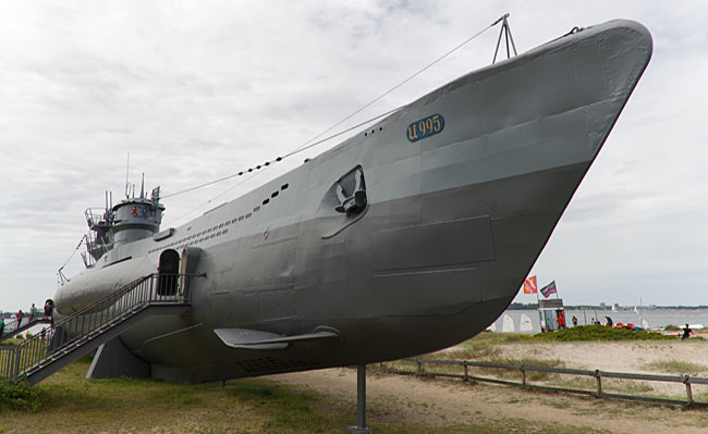 U995 without water under its keel in Laboe near Kiel - Probstei