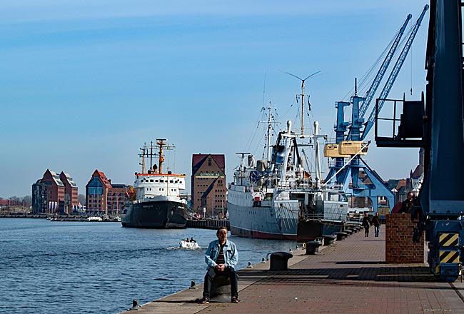 Rostock - View of the harbor in the city center