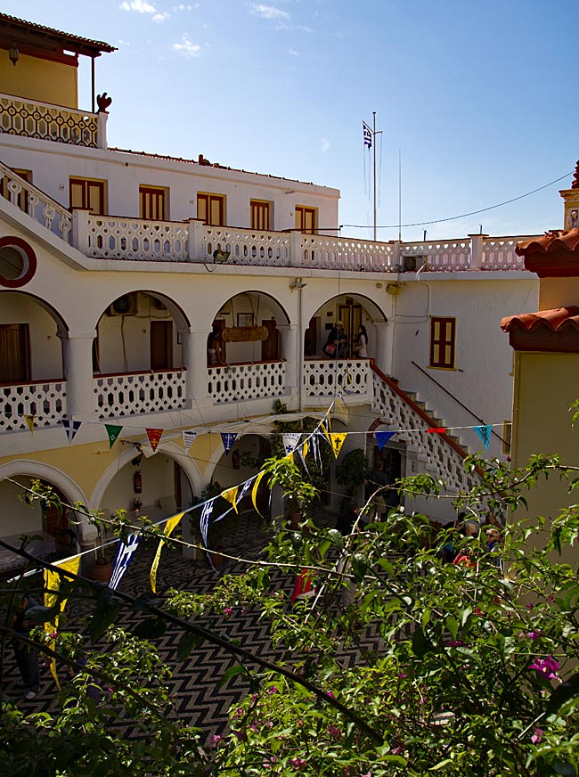 Greece - Symi - The Monastery of Panormitis - Courtyard in the monastery
