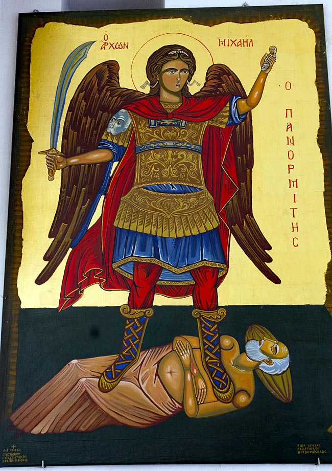 Greece - Symi - The Monastery of Panormitis - Portrait of Archangel Michael in the monastery