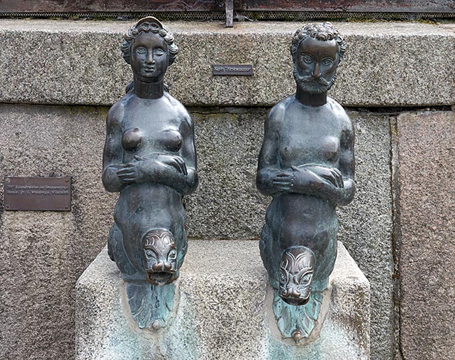 Wismar - Nix and Nixe at the Wasserkunst