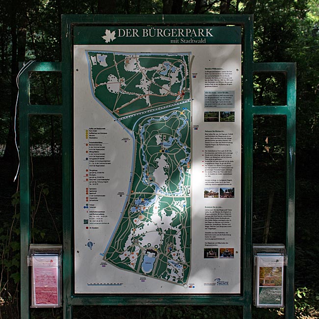 Übersichtsplan über Bürgerpark und Stadtwald - Bremen sehenswert