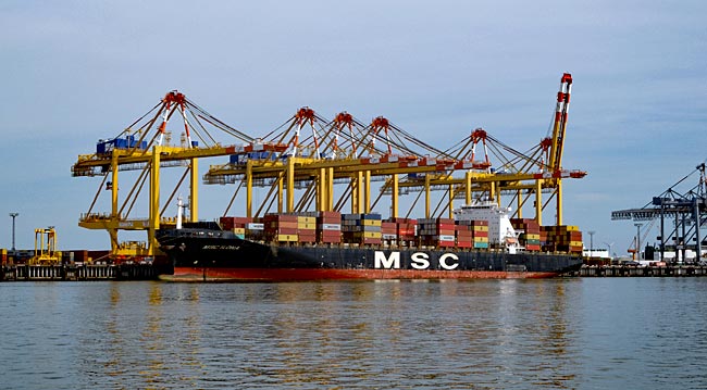 MSC Ilona an der Container-Kaje in Bremerhaven - Bremen sehenswert