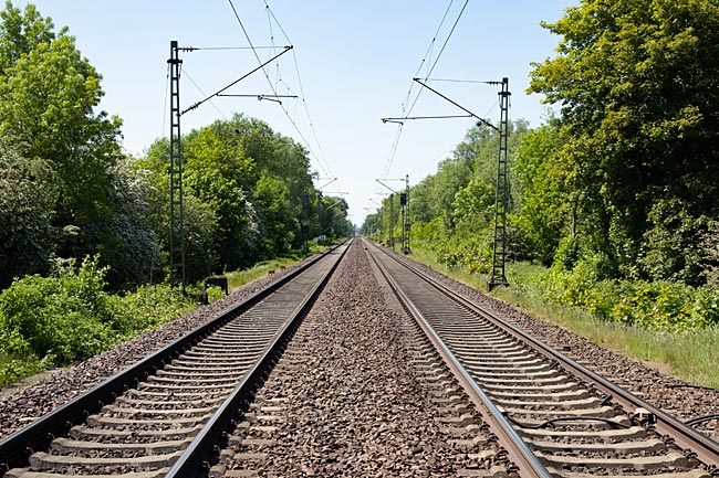 Bremen - Gleise am Bahnübergang Achterstraße in Horn
