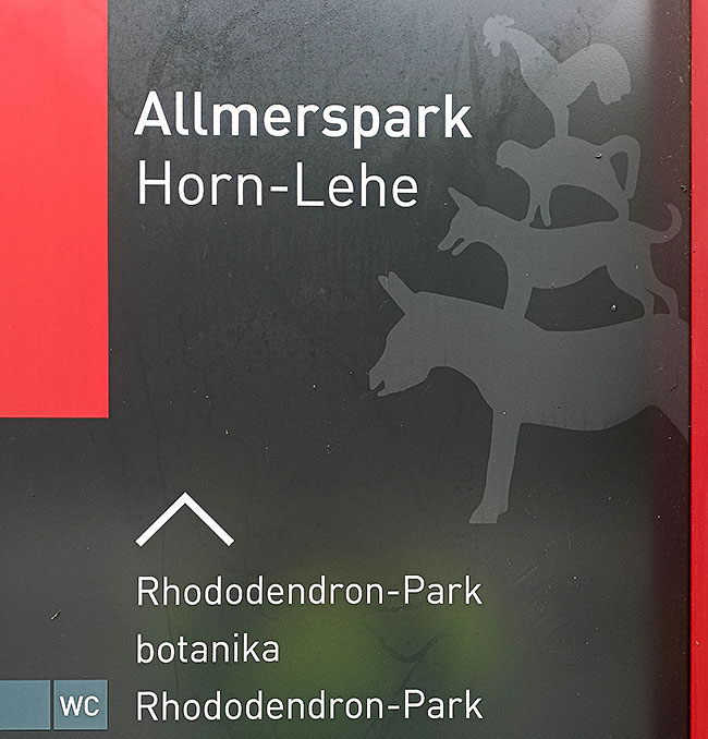 Bremen - Signpost at Allmerspark