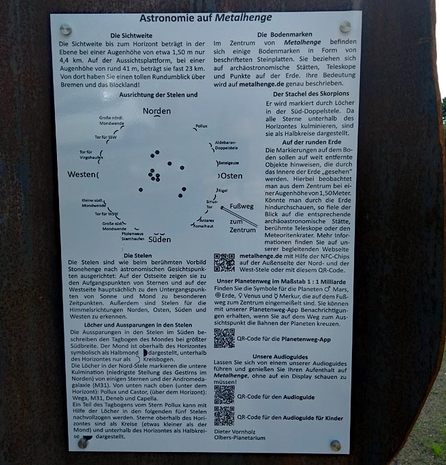 Metalhenge in Bremen - eine der Infotafeln am Parkplatz