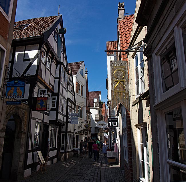 In der Gasse Schnoor im Schnoor - Bremen sehenswert