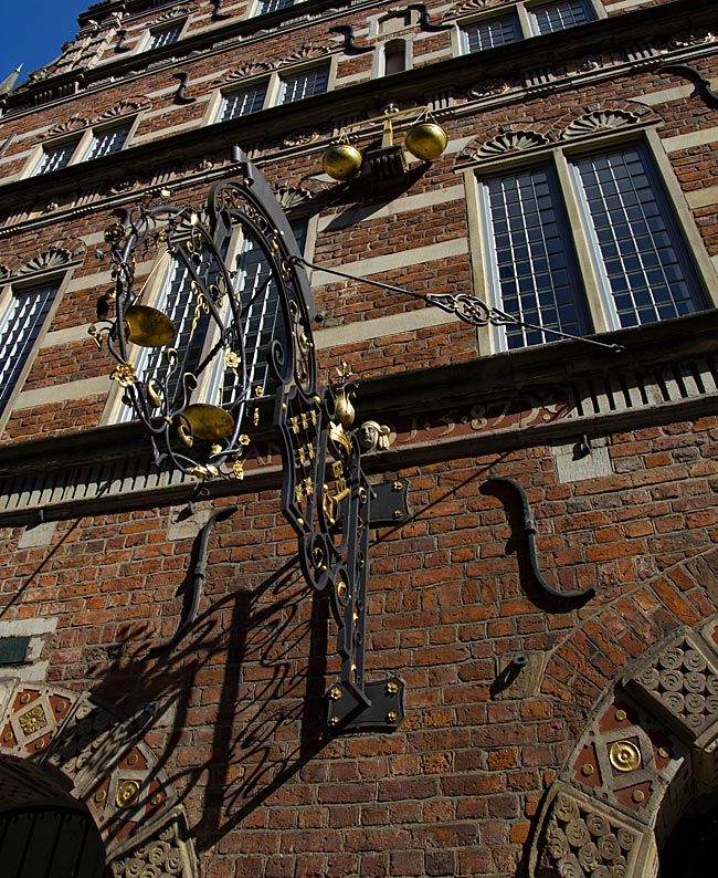 Alte Stadtwaage in der Langenstraße - Detail der Front - Bremen sehenswert