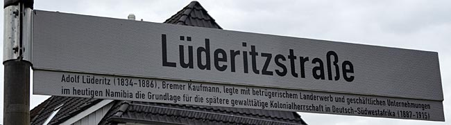 Straßenschild Lüderitzstraße in Bremen